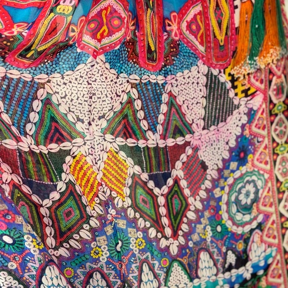 CAMILLA SHELL PRINT DRESS WITH SIDE SPLITS - SIZE 2 - Picture 3 of 17